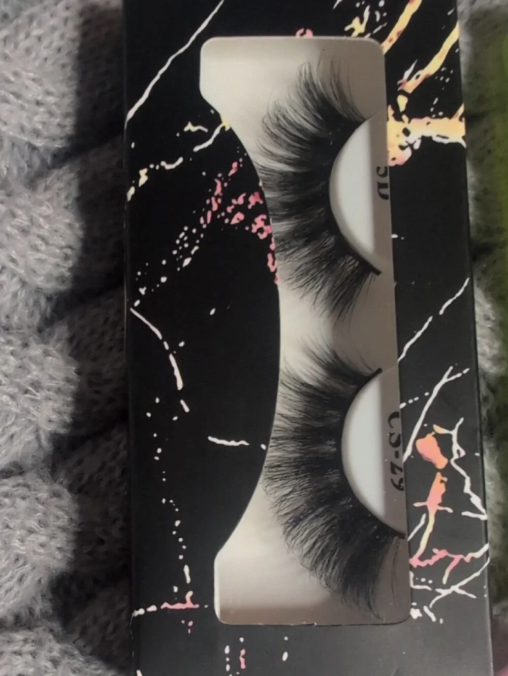 False Eyelash and Pink Makeup Sponge Set - Unbranded